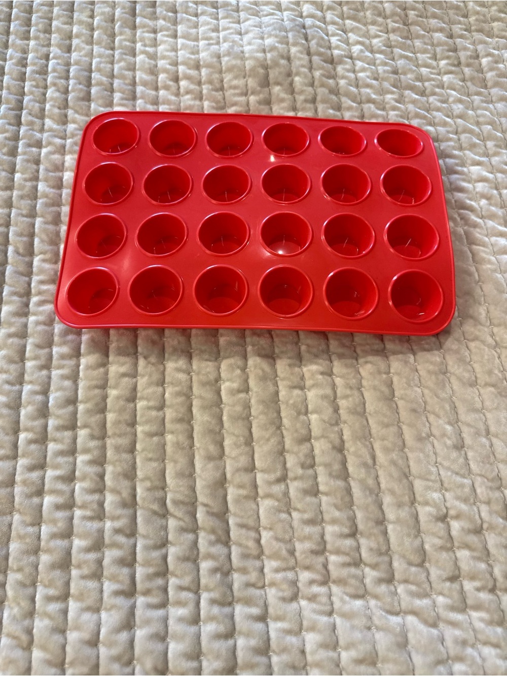 Red 24-Cup Silicone Mini Muffin Tray